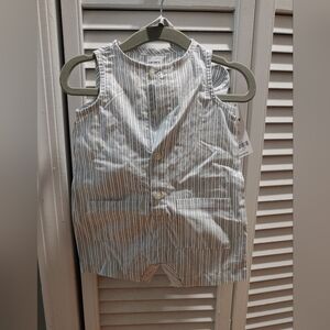 Carter's Striped Sleeveless Baby Boy Short Romper + Hat /0-3 Months / NWT